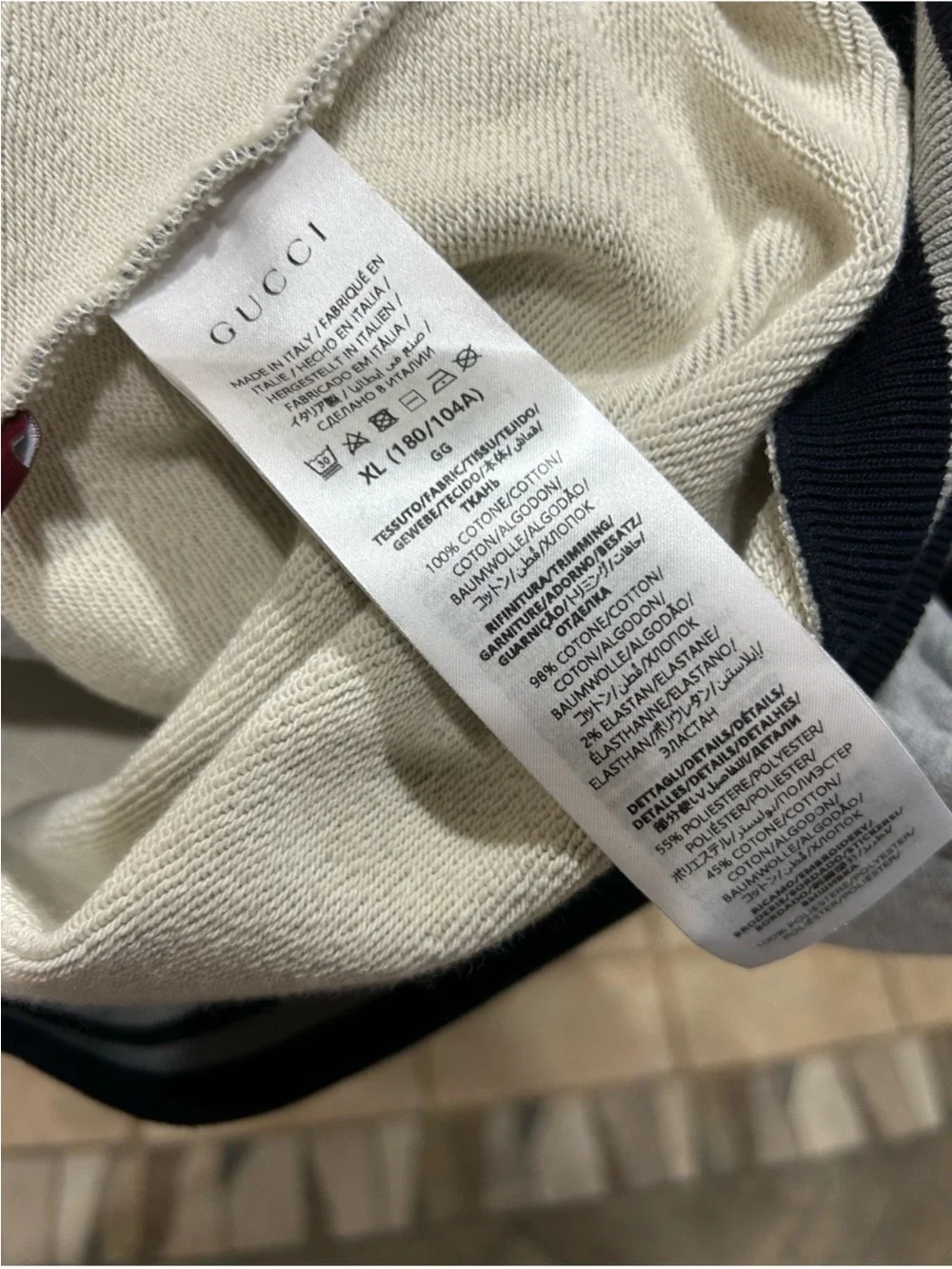 Men’s Gucci cotton interlocking G 1921 logo size XL made Italy